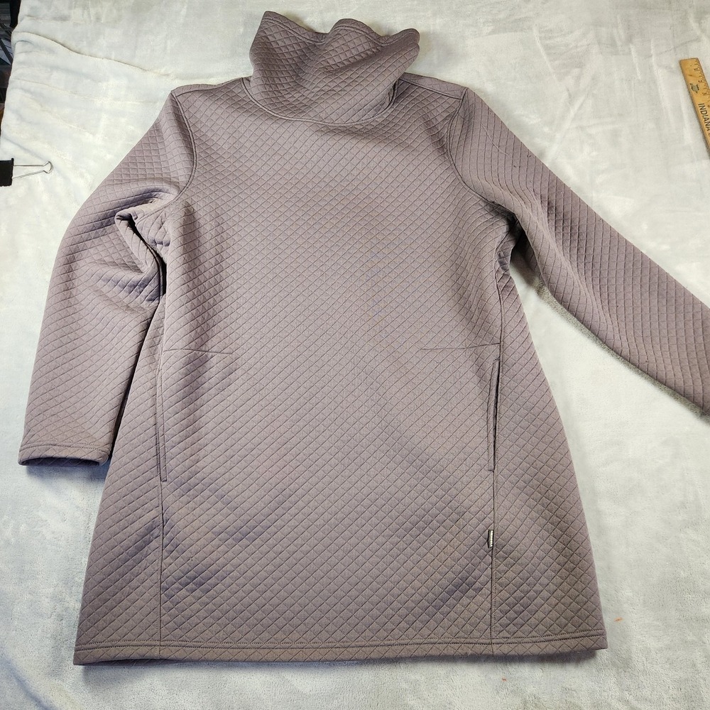 Merrell Dusty Purple Quilted Long Sleeve Funnel Neck Tunic‎ Dress L Gorpcore